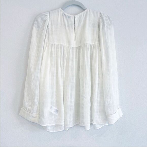 REISS NWT MARCIA LADDER INTEREST BLOUSE in White/Cream Size 8 - Picture 11 of 11